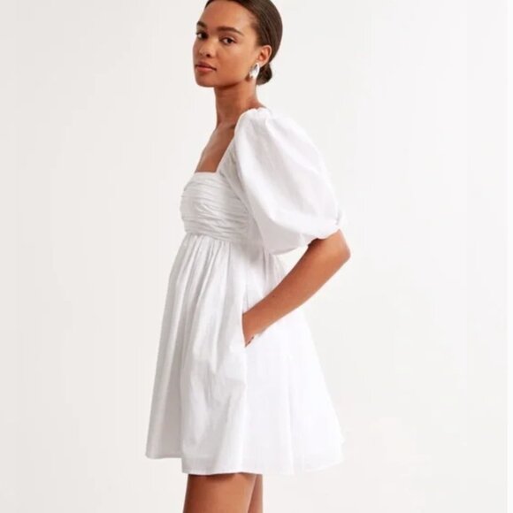 Abercrombie & Fitch Emerson Poplin Puff Sleeve Mini Dress NWT - Picture 3 of 9